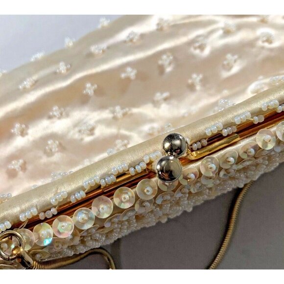 Vtg Bon Soir Beaded Evening Bag Purse Handmade Hong Kong Italian Beads - Picture 8 of 12